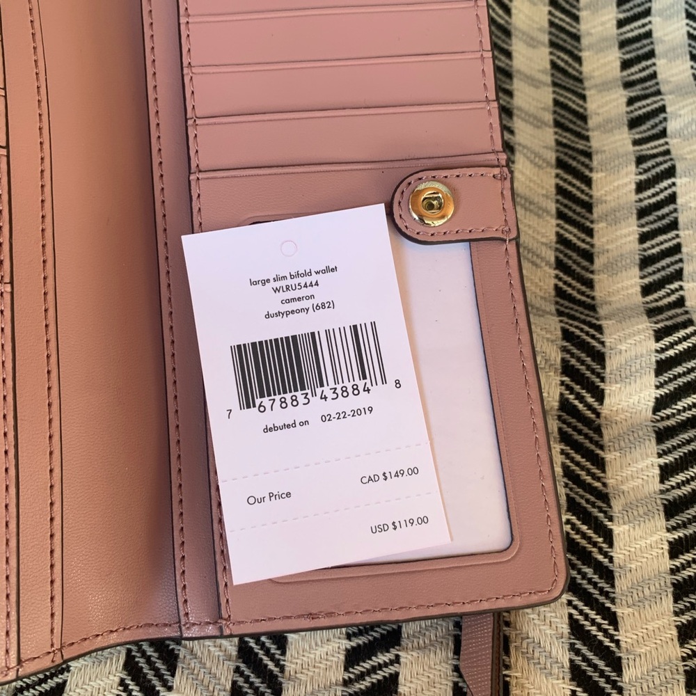 Large slim bifold wallet Kate spade dusty peony - Picture 4 of 4